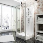 Cabine de douche intgrale 90 x 90 x 210 cm, verre de scurit 5 mm, cabine de douche complte, blanc ...