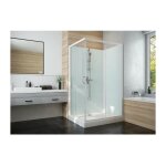 Cabine de douche izi glass2 leda carre - portes coulissantes - verre transparent - 80 x 80 cm