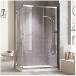 Ducha - cabine de douche rectangulaire - 2 panneaux fixes et 2 portes coulissantes transparent 70x100cm ...