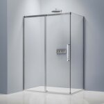 Cabine de douche verre tremp� 8mm, paroi de douche en coin, portes coulissantes profil� chrome - dx906 ...