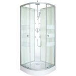 Ondee - zen - cabine de douche hydromassante amelia - porte coulissante - blanc - 1 / 4 c - 90cm