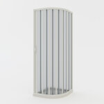 Cabine parois de douche 1 / 4 de cercle pliante en pvc rond rversible rductible h 185 mod. loto avec ...