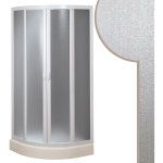 Idralite - cabine paroi de douche demi - circulaire en acrylique mod. smart avec ouverture centrale 80x80 ...