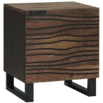 Cabinet de chevet - table de nuit - table de chevet noyer 40 x 33 x 46 cm bois d'acacia massif 418989 ...