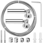 Cable en acier inoxydable 5m ? kit tringle � rideaux avec fixation pour rideau de douche cable pour rideau ...