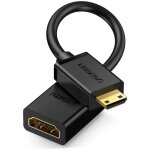C�ble adaptateur hdmi femelle - mini hdmi m�le 4k 60hz hec arc 22cm noir