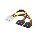 Cble d'alimentation pc en y, 5. 25 mle vers 2x sata, connecteur hdd / 5, 25 pouces (4 broches) 2 connecteurs ...