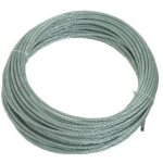 C�ble �me m�tallique type aviation 7 torons 19 fils. acier galvanis�. diam�tre 3 mm. rouleau de 25 m ...