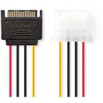Cable dalimentation interne sata 15 broches male molex femelle plaque or 015 m rond pvc multicolore enveloppe ...