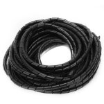 C�ble enroul� en spirale, organisateur de c�bles flexibles, gestion, noir, ?8mm, 10 m�tres pour le c�blage ...