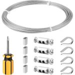 C�ble m�tallique, kit de c�ble, adapt� pour suspendre des lumi�res, des plantes, des plantes grimpantes, ...