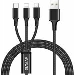 C�ble multi usb, 3 en 1 multi chargeur usb c�ble en nylon tress� avec micro usb type c connecteurs pour ...