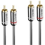 C�ble de raccordement lindy 35349 rca audio [2x cinch - rca m�le - 2x cinch - rca m�le] 10 m anthracite ...