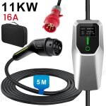 Cble de recharge type 2 16a 11kw triphas 5m portable pour tesla bmw junsun