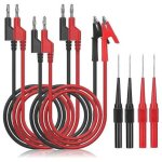 C�bles de test de multim�tre avec sondes de multim�tre pince crocodile fiche banane 4mm pour multimetre ...