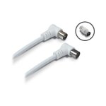 Cble tv coaxial 9, 52 mm coud mle / fem. + adaptateur 9, 52 mm 5 m