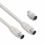 Cble tv coaxial 9, 52 mm mle / fem. + adaptateur mle / mle 5 m