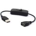 C�ble usb court de 28 cm, rallonge usb 2. 0 m�le vers femelle avec bouton marche / arr�t pour raspberry ...
