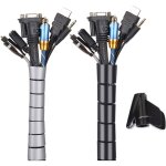 Cache cable 2 pack, flexible range cable 2x3m pe cable rangement organisateur de cable pour ranger ou ...