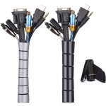 Cache cable 2 pack, flexible range cable 2x3m pe cable rangement organisateur de cable pour ranger ou ...