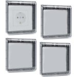 Cache interrupteur mural, type 86 r�versible cache prise murale �tanche, ultra - mince sans per�age cache ...