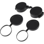Cache - objectifs rabattables noirs pour jumelles 10x50 - lot de 3 en caoutchouc