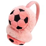 Cache - oreilles d'hiver en fausse fourrure pour enfants, motif football, chaud et pelucheux, pour filles ...