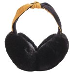 Cache - oreilles d'hiver pour femme, cache - oreilles rglables pour le ski, doublure polaire - noir