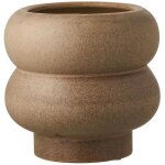 Cache - pot design organique c�ramique beige h 17, 5 cm