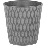 Cache - pot gris foncé rond en mélange de fibres diamètre 35 cm, pot de fleurs à relief de design moderne ... Cache - pot gris foncé rond en mélange de fibres diamètre 35 cm, pot de fleurs à relief de design moderne ...