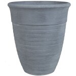 Cache - pot gris en forme de vase diamtre 43 cm pot de fleurs en pierre et polyrsine de style vintage ...