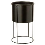 Cache - pot sur pied design 'm�tal' 33cm noir