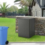 [en. casa] - cache poubelle widnau pour 1 conteneur avec revtement polyrotin 109 x 70 x 78 cm