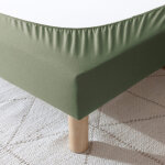 Cache - sommier coton jersey kaki 90x190 / 200