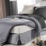 Cache sommier nouettes 90 x 190 cm panama polycoton sommina gris Cache sommier nouettes 90 x 190 cm panama polycoton sommina gris