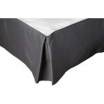 Cache sommier  volant uni gris fonc 140x190 cm