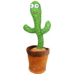 Cactus plush toy that makes sounds, lights up, sings and spins, 120 built - in songs, 35 cm