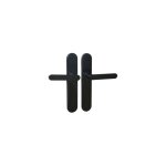 Cadap - ensemble poign�e aluminium sur plaque acier meudon k cl� l - noir mat - 001861 / 101bk