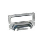 Cadap - poign�e coquille porte �tiquette acier nickel� 00447 / 63v