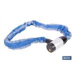 Cadenas � cha�ne en acier tremp� de 6 mm avec gaine en nylon de 90 cm et cl�s nickel�es