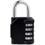 Cadenas � combinaison � 4 chiffres - coffre - fort pour �cole et salle de sport - noir -