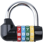 Cadenas noir � combinaison 4 num�ros - antivol velo - armoire exterieur - armoire jardin - bo�te � outils ...