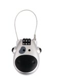 Cadenas r�tractable � 3 chiffres ? cadenas portable pour casque ? argent ?