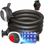 Cadenas de v�lo, 120cm x 12mm c�ble antivol pour v�lo / scooter / motos / portail v�lo, avec 4 chiffres ...