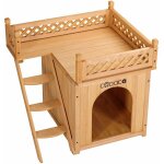 Cadoca - maison pour chats en bois de pin 65x55x54cm 2 étages échelle balcon niche pour chiens villa ... Cadoca - maison pour chats en bois de pin 65x55x54cm 2 étages échelle balcon niche pour chiens villa ...