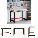 Cadre de banc - cadre de banc de travail m�tal 120x57x79 cm noir et rouge