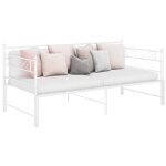 Cadre de canap� - lit extensible blanc m�tal 90x200 cm