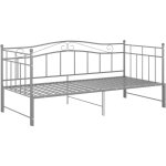 Cadre de canapé - lit extensible sans matelas gris métal 90x200cm vidaxl Cadre de canapé - lit extensible sans matelas gris métal 90x200cm vidaxl