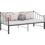 Cadre de canap - lit extensible sans matelas noir mtal 90x200cm vidaxl