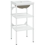 Cadre de lavabo de salle de bain vasque  encastrer blanc fer vidaxl